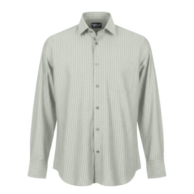 پیراهن نخی کلاسیک مردانه کرم خاکستری